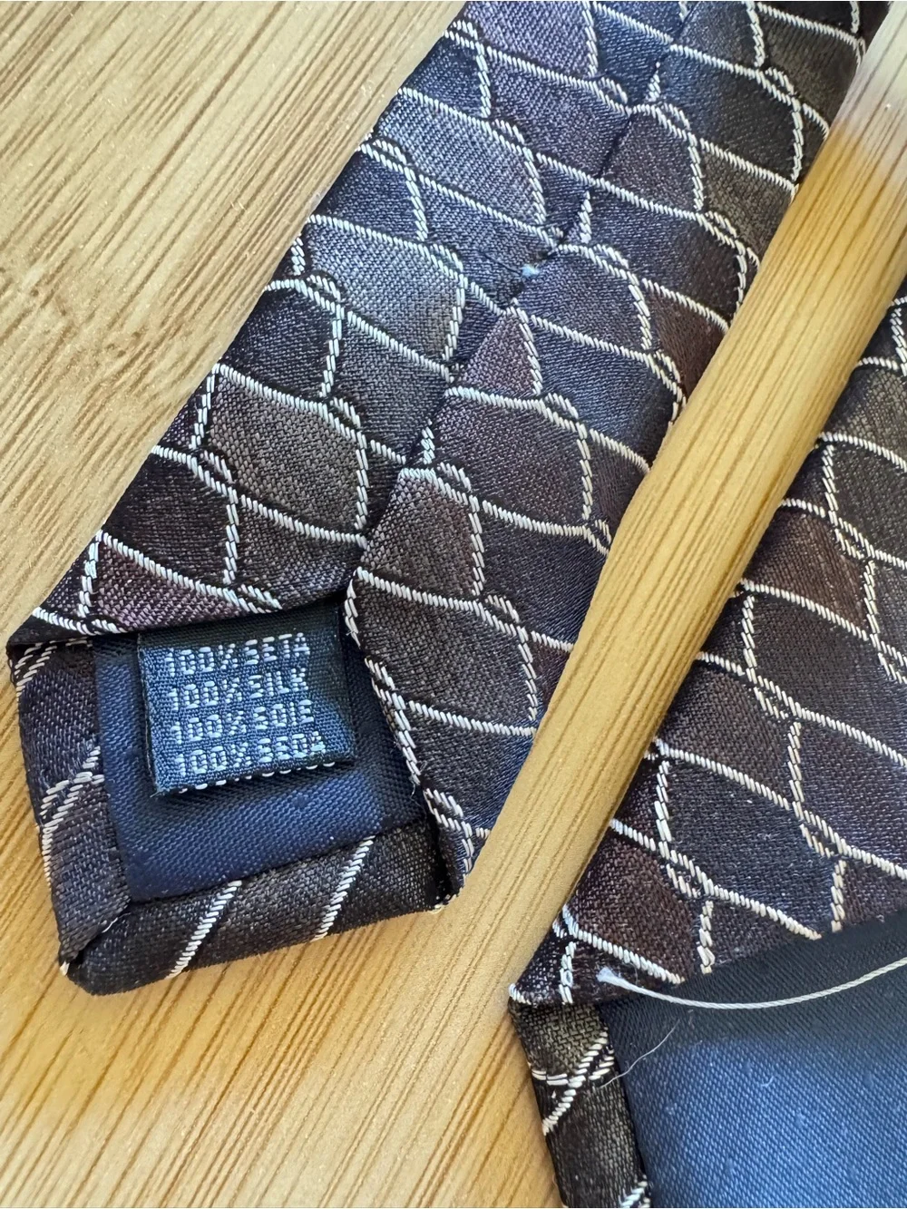 FROG Brand Men’s Geometric Print Silk Neckties- Set Of 2- Made in Italy 60”